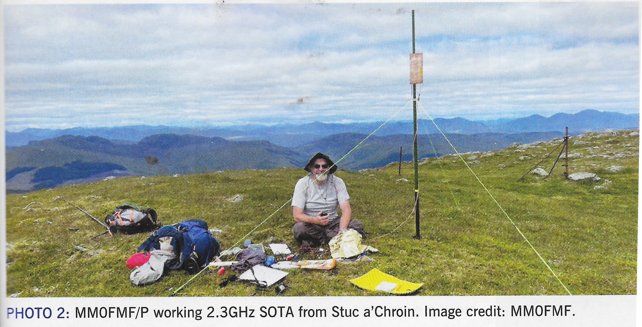Andy MM0FMF/P on Stuc a’Chroin in RSGB RadCom June 2025 p.59